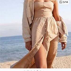 J. Crew Beige Button-Down cotton Poplin Dress